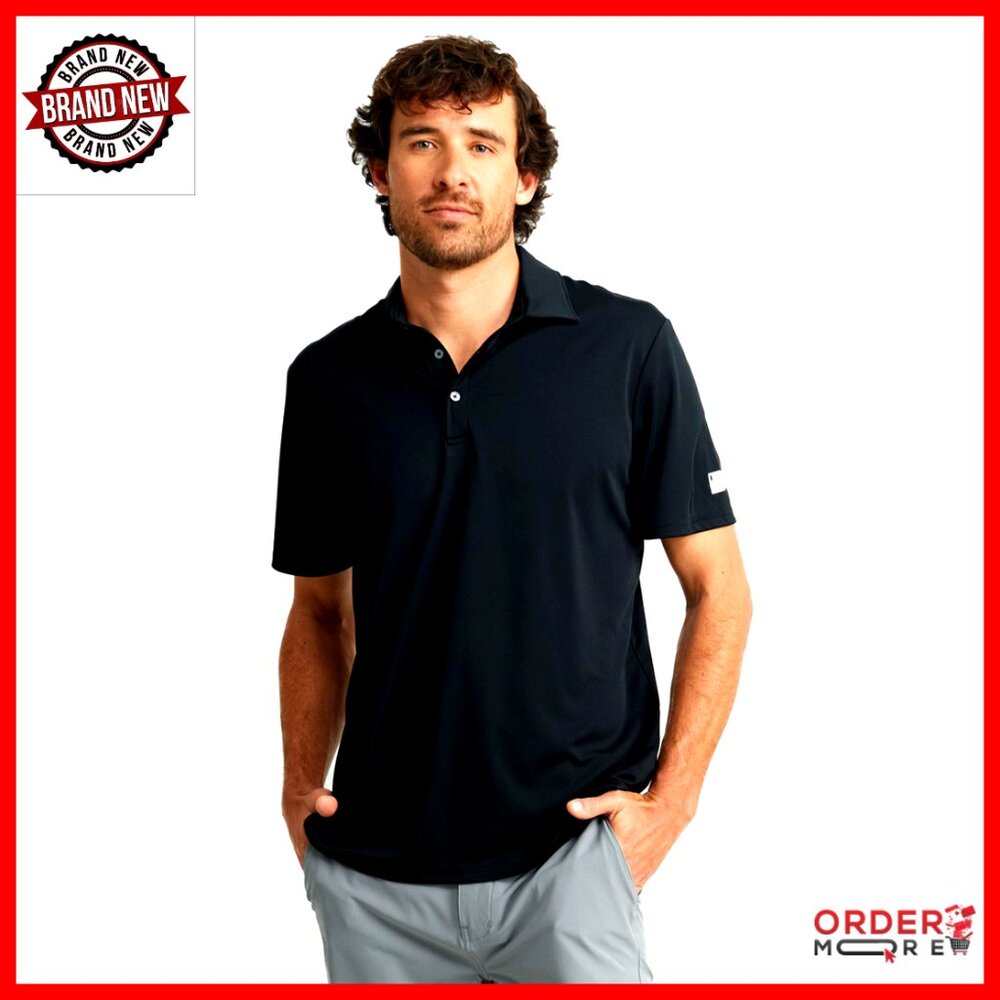 Men's Performance Polo Shirt, Upf 50+, Cooling, Stain Resistant, Fishing